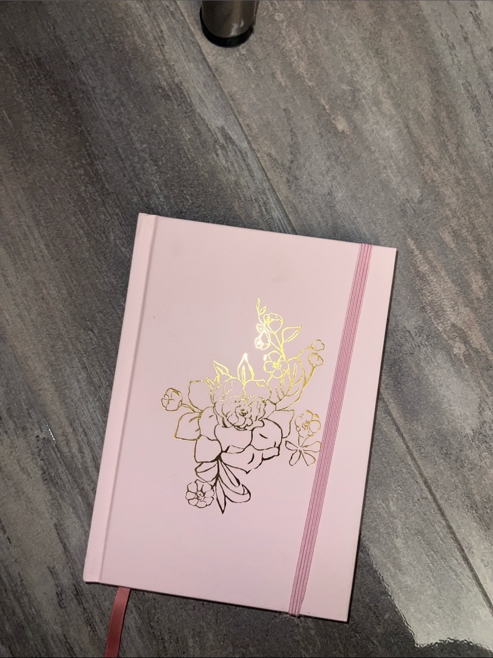 Blush Pink Floral Hardcover Notebook with Gold Foil
